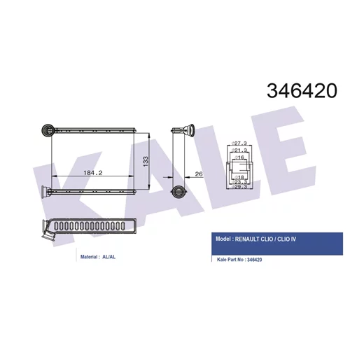 271153553R Logan 271153553R Kalorifer Radyatörü 346420 Cl
