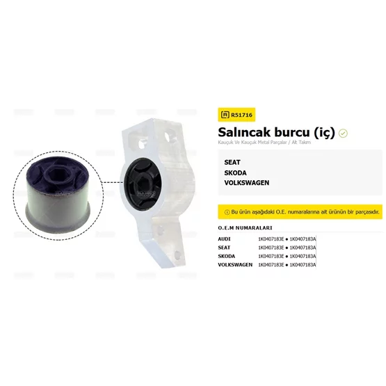 Audi A3 1K0407183e 1K0407183a Salıncak Burcu İç 51716 Gol